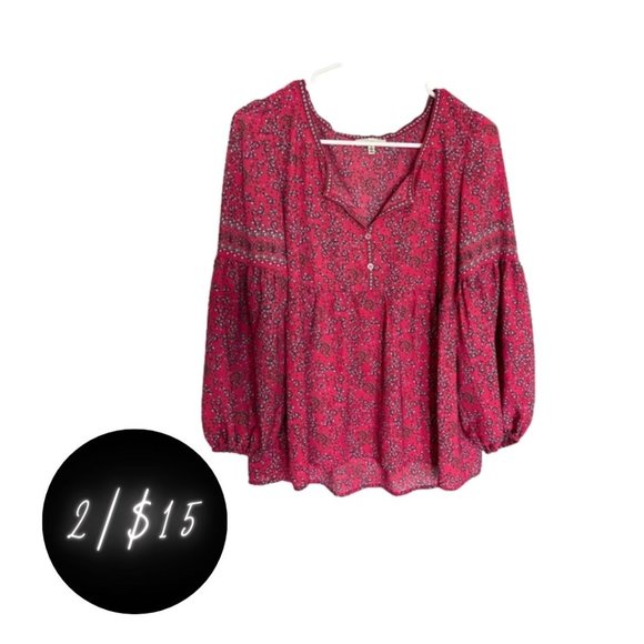 Max Studio Floral Peasant Blouse - Picture 2 of 6